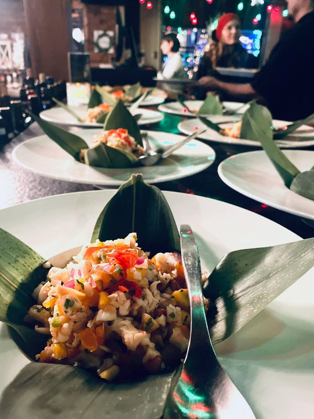 Plated seafood ceviche